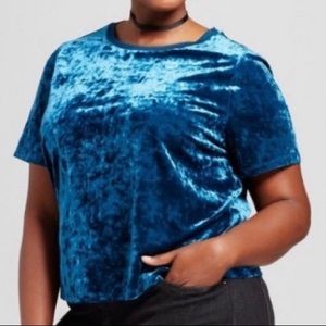 Ava & Viv Blue Velvet Top